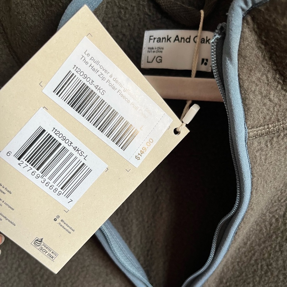 NWT Frank & Oak The Axis Colour Block Pullover in Storm Blue - Large - Picture 6 of 9